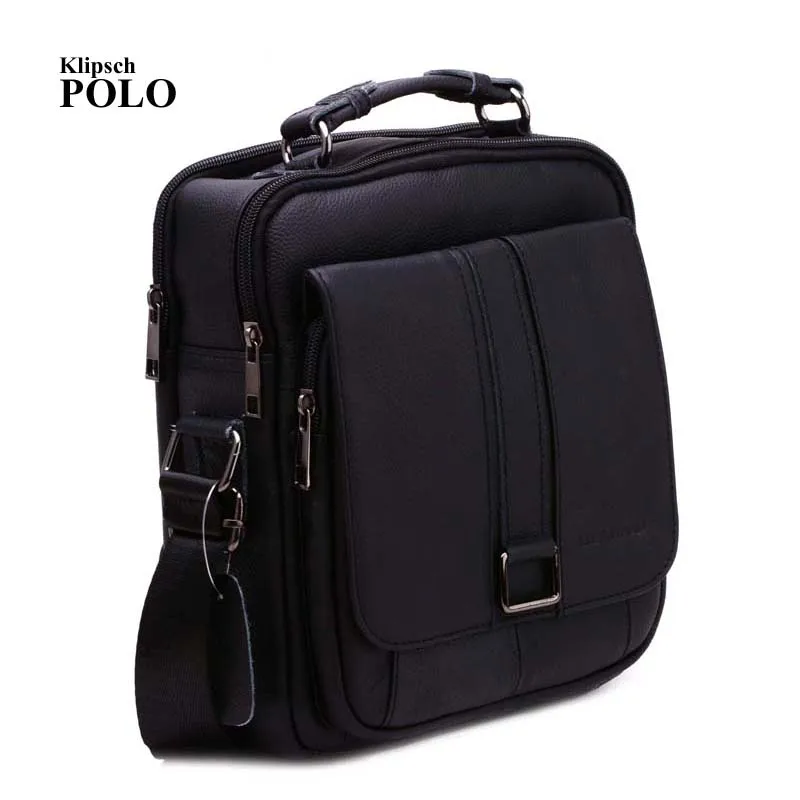 KLIPSCH POLO Business Men Genuine Leather Bag Natural Cowskin Men