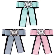 Новая Милая модная необычная широкая большая длинная большая тканевая лента с бабочкой для женщин с бантом, блестящий хрустальный галстук-бабочка, галстук-бабочка, воротник Duftgold