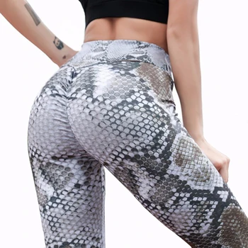 SALSPOR Sexy Women Sport Leggings Fitness Snake Skin Printed Yoga Pants High Waist Push Up Keep Slim Gym Snake Leggings Female 1