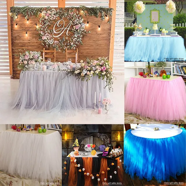 Baby Shower Table Skirt Party Home Textile Tableware Wedding