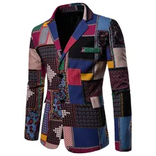 New Arrival Mens Blaser Masculino Cotton Linen Casual Printed Jacket Fashion Qrange Blazers Spring Autumn Men Suit Jacket Coats