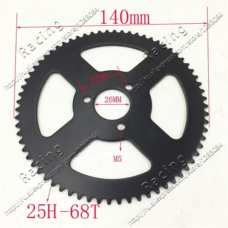 68 teeth 25H 8mm Factory direct wholesale mini pocket bike rear sprocket 68 teeth for 25H chain/Free shipping