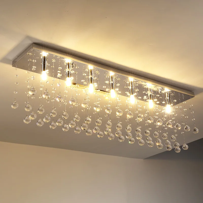 

Modern restaurant crystal lamp creative LED rectangular living room lamp bar aisle porch lamp Pendant Lights ZA SJ133