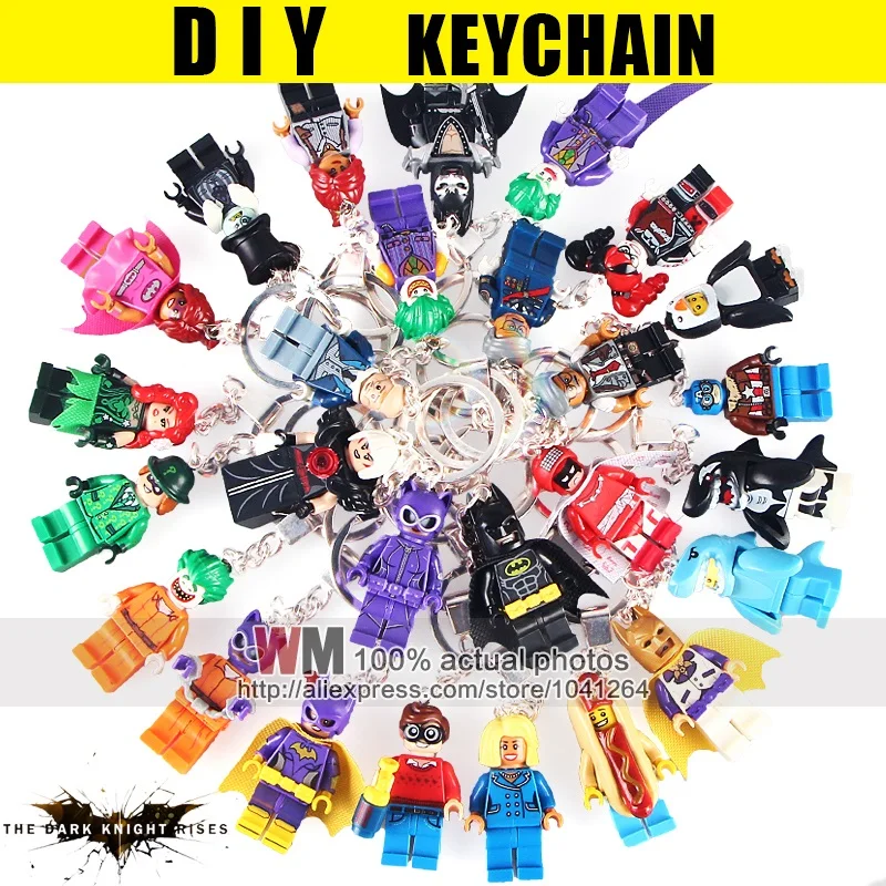

2017 New Arrival Single Sale Super Hero Avengers Deadpool Hulk Loki Joker Robin Keychain Gifts Key Chain Bricks Toys Fashion Toy