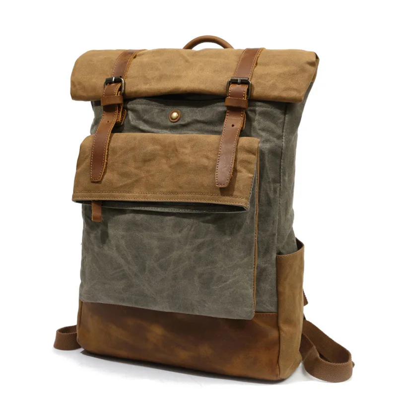 SOAEON Ретро масло воск Холщовая Сумка Рюкзак-сумка через плечо, для путешествий отдыха на открытом воздухе Альпинизм студентов цвет рюкзак