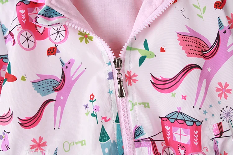 Jaquetas para Meninas Flor com Capuz Primavera Outono Crianças Outerwear Meninas Moda Cavalo Imprimir 2-8y Animal Estilo Roupas 2020 15 Cheap Jaquetas e casacos