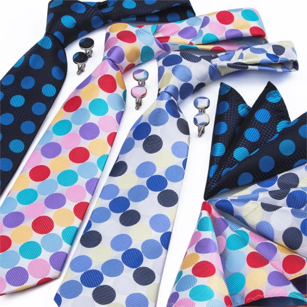 

Hi-Tie Famous Brand Polka Dot Pattern Ties For Men New Fashion Style 100% Silk Hand Made Male Ties Gravata