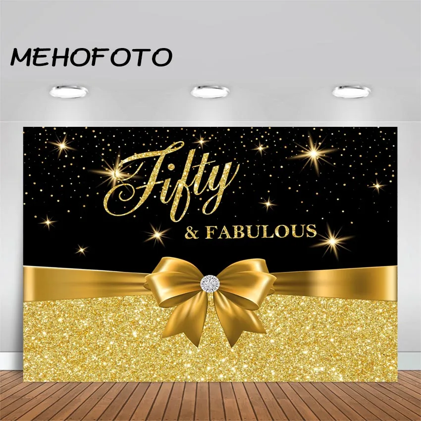 Photography Backdrop Wedding Anniversary Gold Glitter Birthday