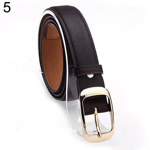 New Women's Fashion Waist Belt Brand All-match Faux Leather Belts Casual Waistband Strap - Цвет: Кофе