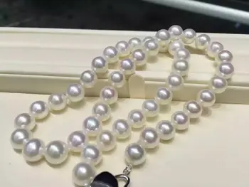 شراءالكلاسيكية 111-12 ملليمتر جنوب البحر جولة White Pearl Necklace18inch 925 الفضة المشبك Kkk