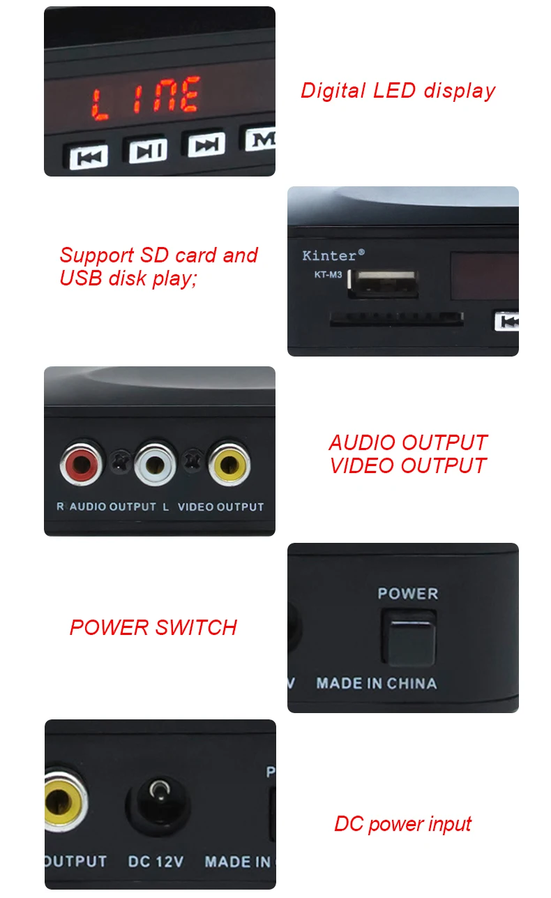 Kinter M3 мини стерео усилитель 12V SD USB ввод для аудио-видео играть MP3 MP5 Формат Адаптер питания с дистанционным управлением