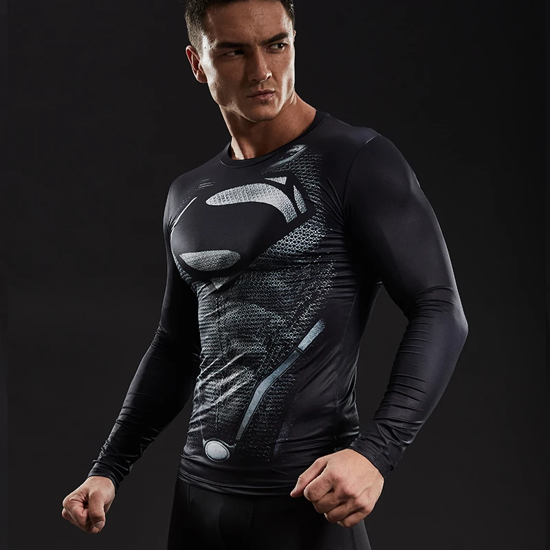 Superman Compression Shirts Men 3D 