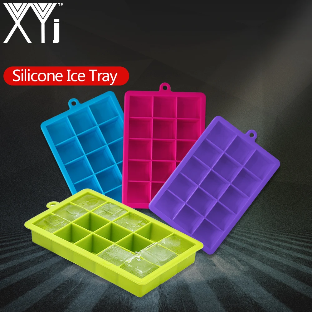 

DIY Creative Big Ice Cube Mold Square Shape Silicone Ice Tray 15 Grids Silicone Square Shape Ice Cream Tubs Kitchen Accessories