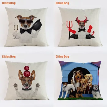 

Jack Russell terrier dog cushion sofa cover decorative pillows 2018 new Year Linen 45 * 45cm Easter gift pillowcases almofada