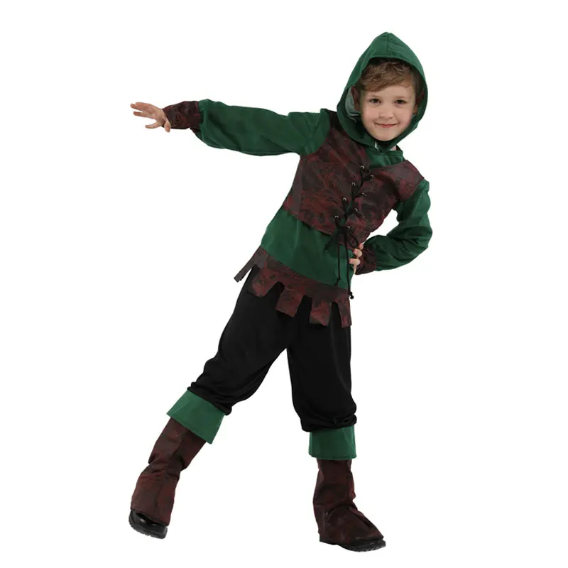 Goede Kids Kind Middeleeuwse Archer Hunter Robin Hood Kostuum Voor Jongens Halloween Purim Carnaval Party Mardi Gras Outfit Disfraces