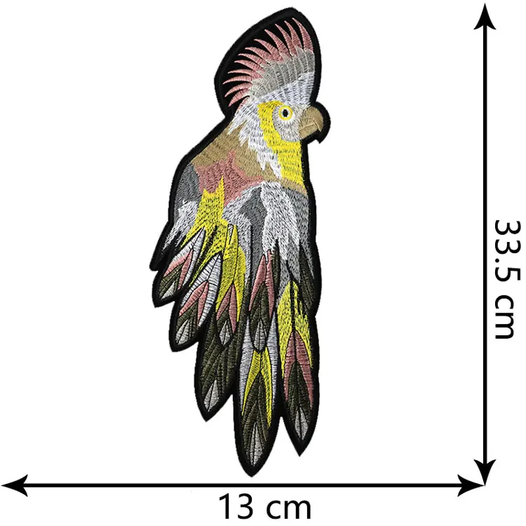 Новые вышитые нашивки с попугаем, сделай сам, рукоделие, крылья ангела, аппликация, шитье для одежды, пальто, нашивки, ремонтная ткань, brordados pararopa - Цвет: left