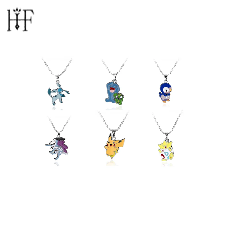 Pokemon Go Cute Squirtle Vaporeon Figure Choker Necklace & Pendants Pokemon Pokeball Necklace Pocket Monster Toy Collection Gift