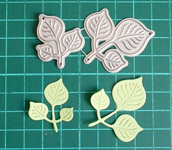 

Metal Cutting Dies 2Pcs Leaves Scrapbooking Embossing Stencil Card Die For DIY Invitation Album Book Decoration 61*45mm