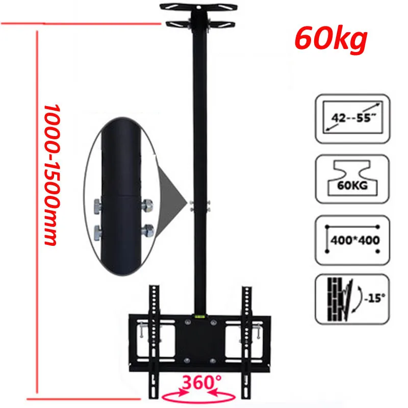 

DLC-904SH Steel 400X400 46"55"15 tilt up down rotate tv wall mount lcd ceiling bracket wall-ceiling led stand plasma tv holder