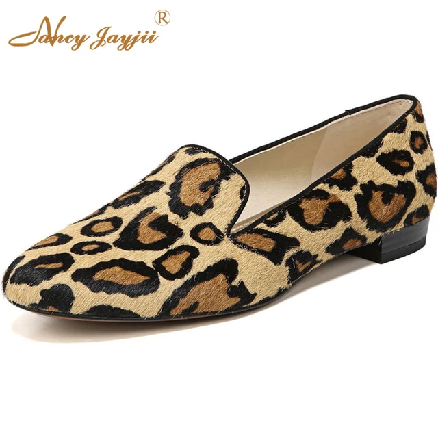 leopard print flat shoes wide fit