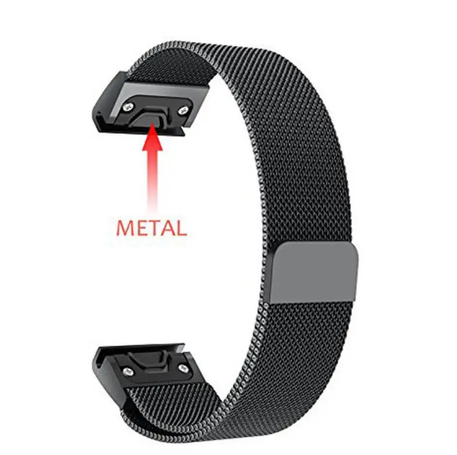 

SANYU 26mm Width Strap Sport Milanese Watchband With Quick Fit Wrist Band Garmin Metal Remove Bracelet For Garmin Fenix 5X/3/3HR