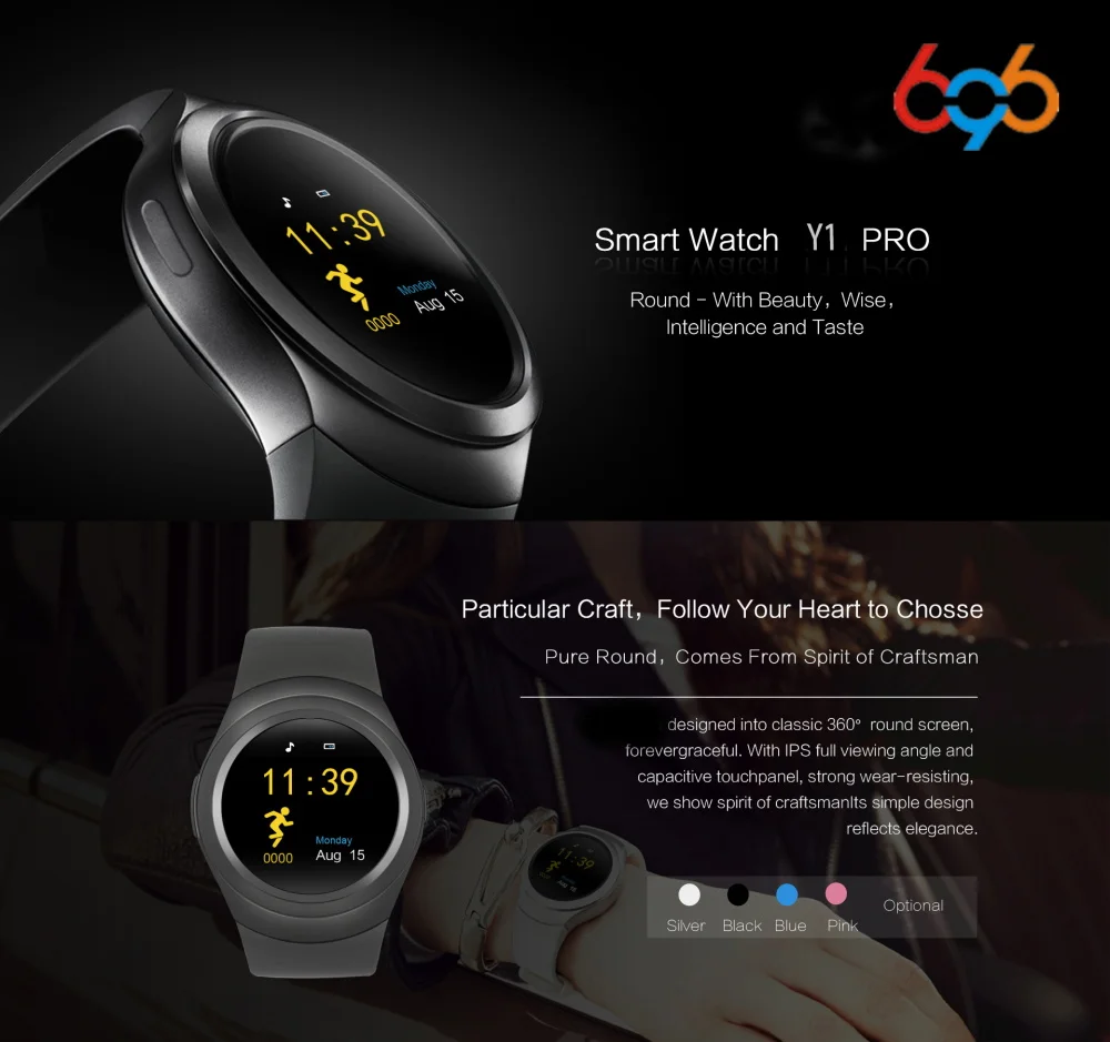 

696 Y1 PRO Smart watch Bluetooth Women Smart Band Sports Pedometer Information Display MP3 Sim card Remote Camera for Android