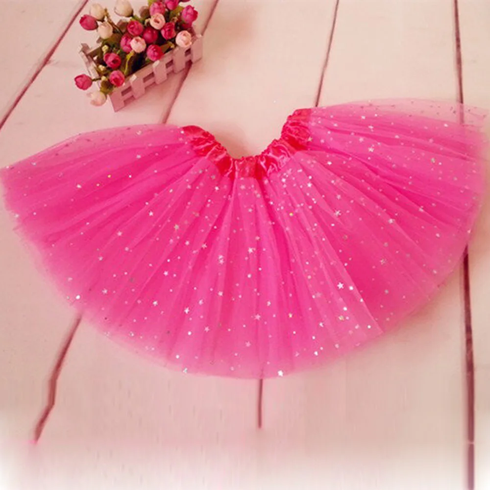 

Summer Baby Kids Girls Chiffon Tutu Skirt Cute Solid Color Sequin Design Comfortable Princess Party Ballet Dance Wear Pettiskirt