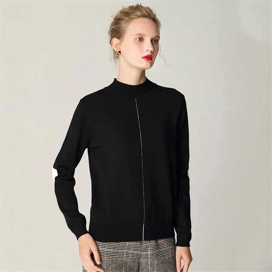 Осенняя мода для женщин свитер пуловеры для повседневное водолазка Slim Fit эластичный вязаный Туника солидный свитер Европа верхняя одежда Feminino