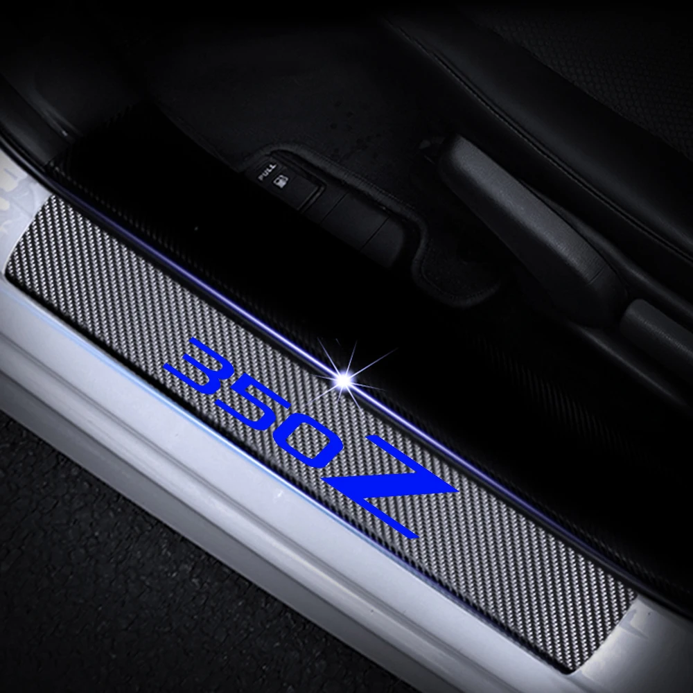 Автомобильные дверные подоконники Добро пожаловать наклейки на педаль порога двери пластина для Nissan 350Z автомобильные пороги протекторы автомобиля Стайлинг 4 шт. углеродного волокна
