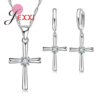 

Vintage Fashion Jewelry Set For Women CZ 925 Sterling Silver Earring Pendants Bridal Jewerly Sets