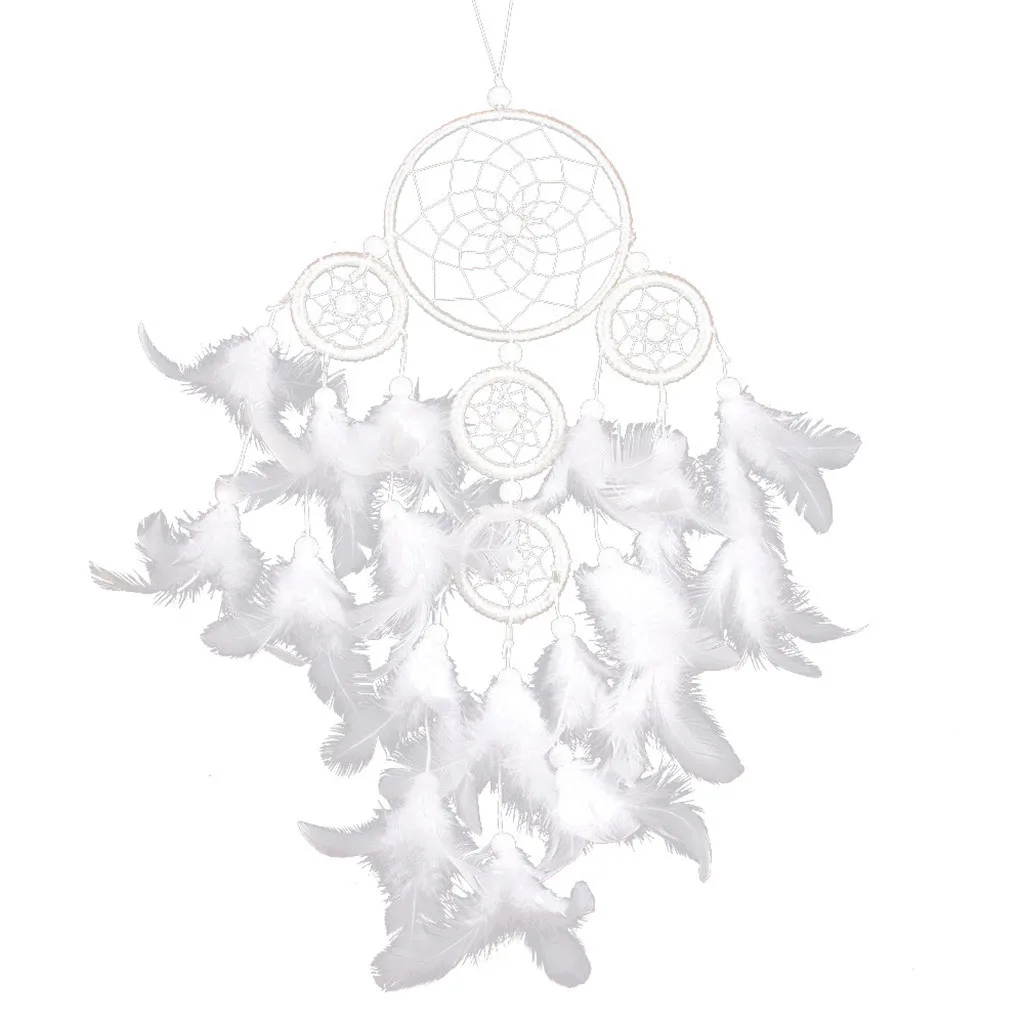 

Hanging Decorations White Dream Catcher Dream-Catching Network Feathers Wall Hanging Decoration 2019 Fashion Dec18