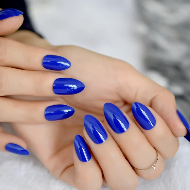 Sweet Deep Chocolate Fake Nails Almond UV Deep Brown Ladies Press On