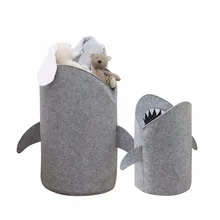 1 шт. симпатичная детская корзина для хранения игрушек в форме акулы многофункциональная Премиум войлочная домашняя корзина для белья для детских игрушек и одежды