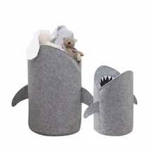 

1PC Cute Shark Shaped Kids Toy Storage Basket Multi-Functional Premium Felt Home Laundry for Baby Toys and Clothing