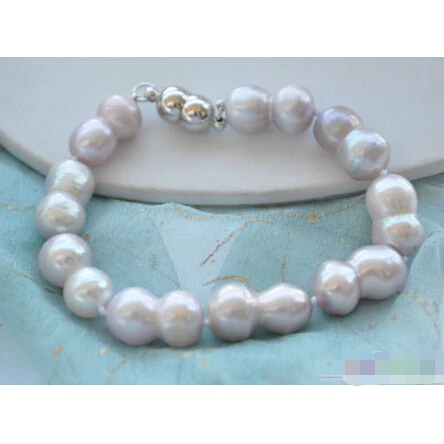 

P4091 8" 17mm lavender baroque double freshwater pearl bracelet@^Noble style Natural Fine jewe SHIPPING new >>free shipping