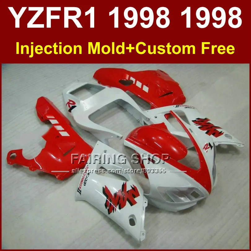 Clean white red fairings kit for YAMAHA YZF R1 YZF1000 98 99 fairing parts 1998 1999 +7Gifts bodyworks | Автомобили и мотоциклы