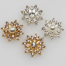 ファッション 10pc 16 ミリメートル真珠金属ボタン結婚式の装飾ラインストーン売春ボタン Diy アクセサリースクラップブック(China)