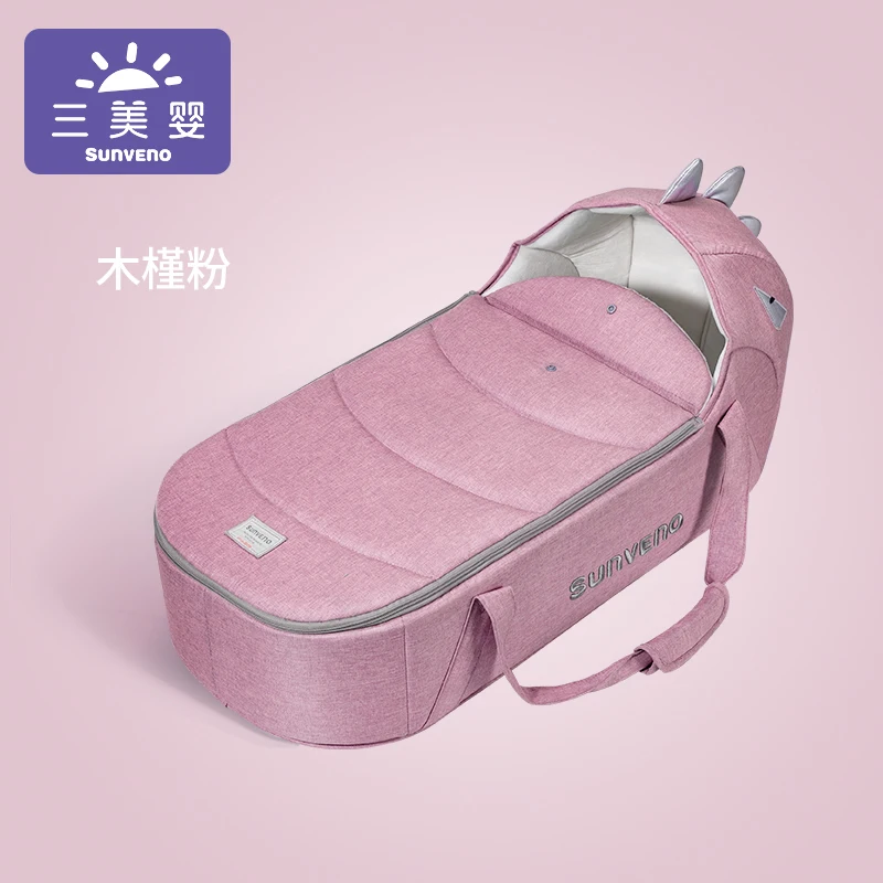 Переносная детская корзина для новорожденных, переносная детская кроватка-колыбель, безопасная корзина для сна для новорожденных - Цвет: pink2