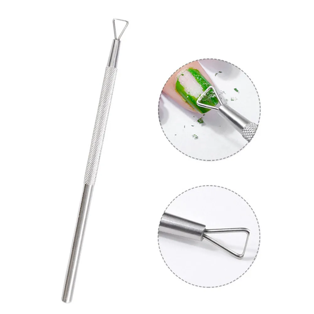 1PC Stainless Steel Cuticle pusher Peeler Scraper Remove Gel Nail
