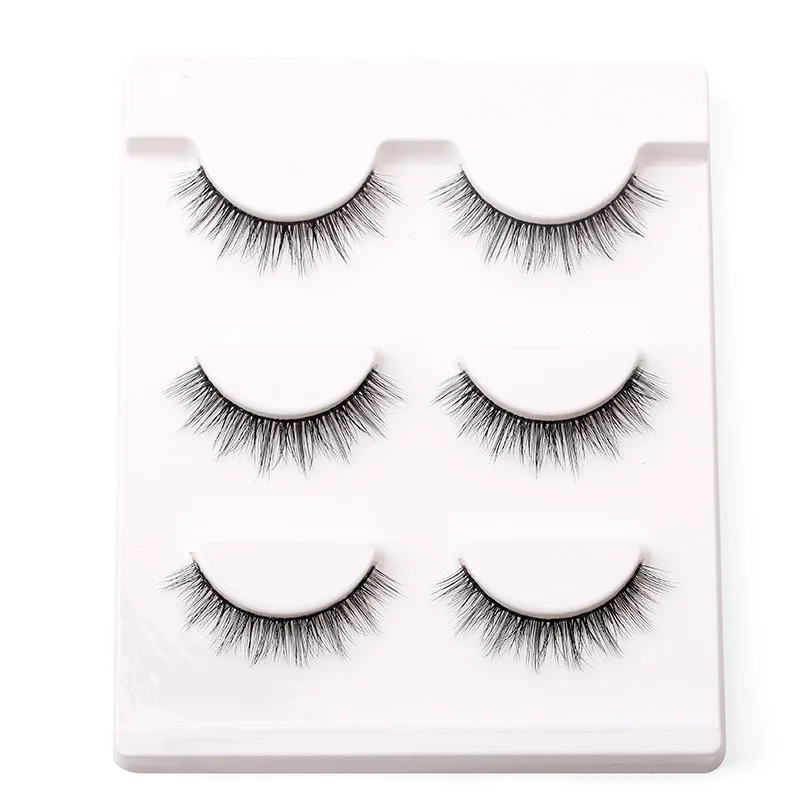 THINKSHOW 3D 3 Pairs Fake Lashes 8-12mm Luxurious 3D Natural Long False Eyelashes Profession False Eyelashes Makeup Handmade THINKSHOW 3D 3 Pairs Fake Lashes 8-12mm Luxurious 3D Natural Long False Eyelashes Profession False Eyelashes Makeup Handmade