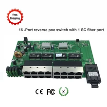 16-Порты и разъёмы обратное POE Питание ethernet-коммутатор с 1 sc волокно Порты и разъёмы(1-15pd) печатной платы rrepd переключатель