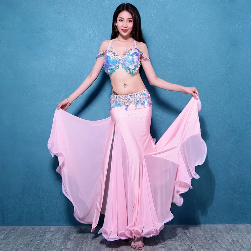 

Oriental dancing costume Belly dance swing Indian Egyptian dance costumes Bellydance baladi bra belt skirt dress robe wear 3516