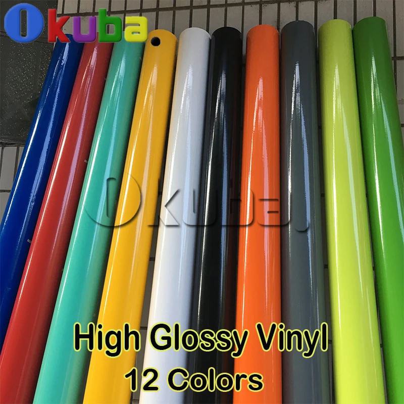 

High Glossy Vinyl Car Wrap Auto Clothes Styling Sticker Ultra Gloss Wrap Film with Air Bubble Black Silver Gold Red 12 Colors