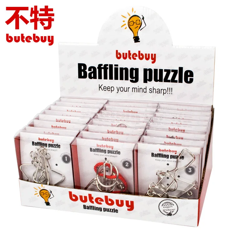 Butebuy 24 шт./компл. непонятно puzzl металла Провода головоломки IQ Разум Логические Паззлы игра для взрослых Для детей подарок Настольная игра