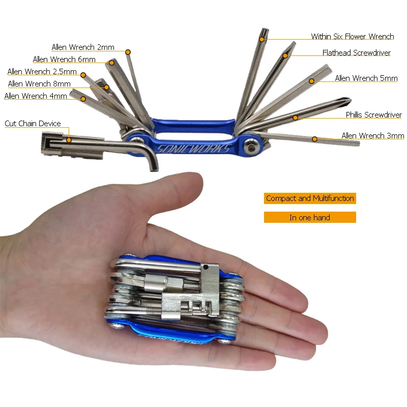 11 In 1 Multifunction Bicycle Repair Tools Set Portable Steel Wrench MTB Road Bike Pro Maintain Ferramenta Cycling Tools SW0014 (7)