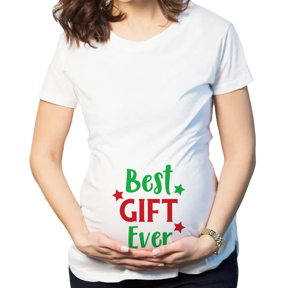 

Premama Best Gift Ever Letter Short Sleeve T shirt Maternity Clothes Women Pregnant Cotton Tee Top Funny Summer Tshirt Clothing