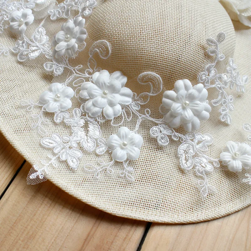 

Hand three-dimensional flower Appliques diamond lace Patches For wedding dress diy headdress lace material clothing