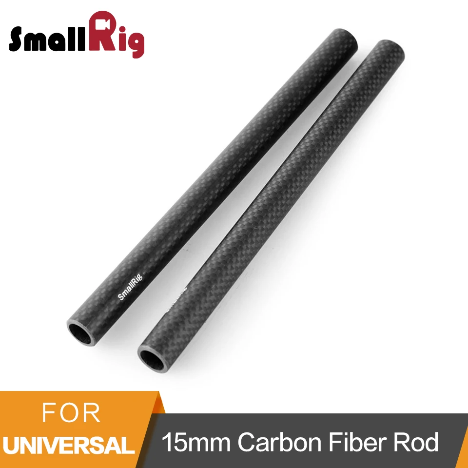 SmallRig 15mm Carbon Fiber Rod 6 Long for 15 mm Rod Support System non Thread Pack