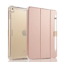 Case For iPad Pro 9.7 / Air / Air 2 / New iPad 2017, Protective Impact Heavy duty Smart Leather Cover with Apple Pencial Holder