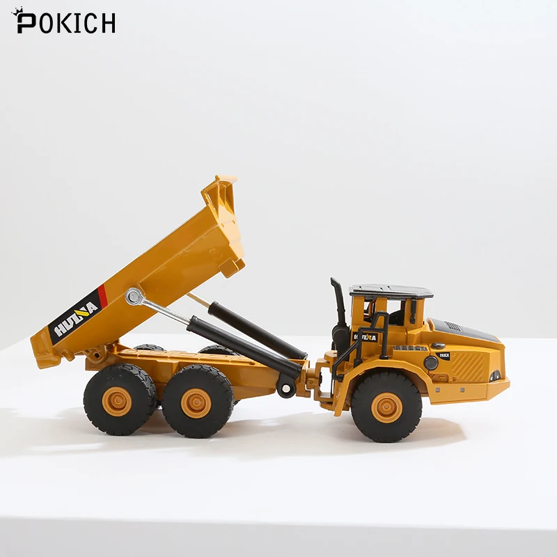 

Pokich 1:50 Alloy Articulated Dump Truck High Imitation Engineering Vehicle Transport Model Metal Diecasting Toy Gifts For Kid-C